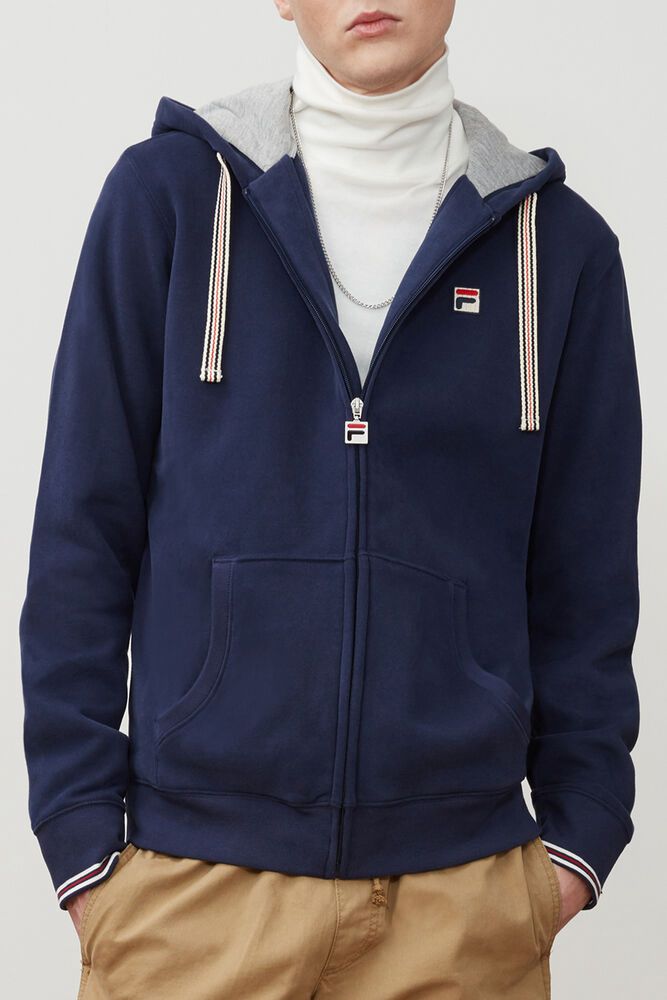 Fila Sweatshirt Mens Navy Tenconi Hooded - Ireland 19723-WIPM